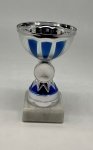 4" SILVER/BLUE TROPHY