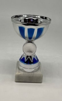 4inch SILVER/BLUE TROPHY