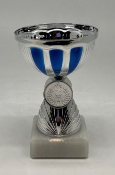 4inch SILVER/BLUE TROPHY
