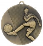 50MM ANTIQUE GOLD FOOTBALL MEDAL