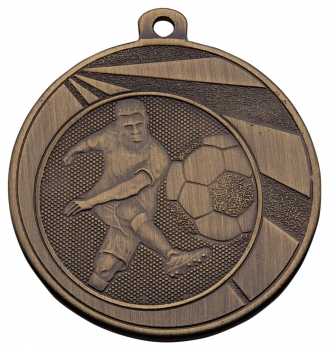 50MM ANTIQUE GOLD FOOTBALL MEDAL