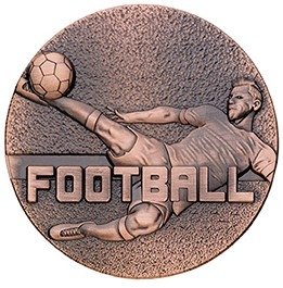 60mm FOOTBALL MEDAL BRONZE