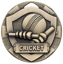 50MM BRONZE CRICKET MINI SHIELD MEDAL