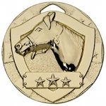 50MM GOLD EQUESTRIAN MINI SHIELD MEDAL