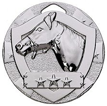 50MM SILVER EQUESTRIAN MINI SHIELD MEDAL