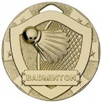 50MM GOLD BADMINTON MINISHIELD MEDAL