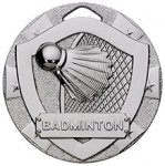 50MM SILVER BADMINTON MINISHIELD MEDAL