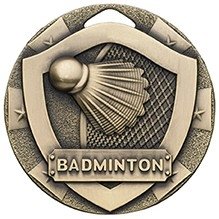 50MM BRONZE BADMINTON MINISHIELD MEDAL