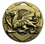 50MM WELSH DRAGON MEDAL