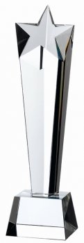 11inch CRYSTAL STAR PILLAR AWARD T/179