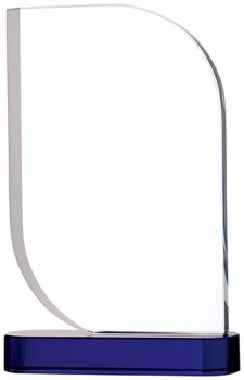 8.75Inch BLUE CLEAR GLASS AWARD