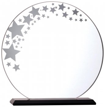 7.75inch CLEAR GLASS STARS AWARD