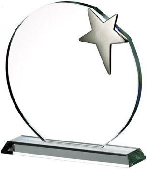 7.5Inch SILVER STAR ON CLEAR BASE