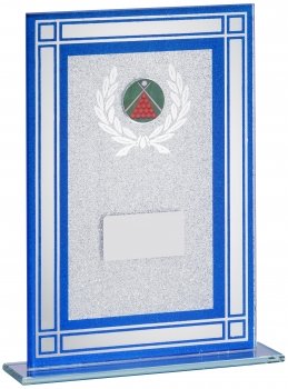 8inch BLUE GLITTER GLASS AWARD