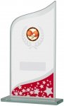 185mm RED CLEAR  GLASS AWARD T/      CASE 30