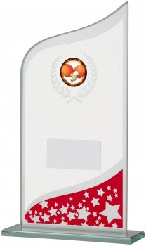 205mm RED CLEAR  GLASS AWARD T/      CASE 20