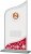 205mm RED CLEAR  GLASS AWARD T/      CASE 20
