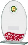185mm RED CLEAR  GLASS AWARD T/      CASE 30