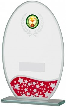185mm RED CLEAR  GLASS AWARD T/      CASE 30