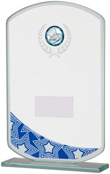 205mm BLUE CLEAR GLASS AWARD T/      CASE 20