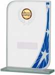 165mm BLUE CLEAR  GLASS AWARD T/      CASE 30
