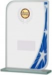185mm BLUE CLEAR  GLASS AWARD T/      CASE 30