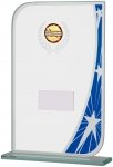 205mm BLUE CLEAR  GLASS AWARD T/      CASE 20