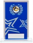 130mm BLUE MIRROR GLASS AWARD T/      CASE 40