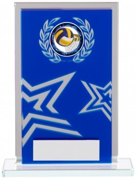 130mm BLUE MIRROR GLASS AWARD T/      CASE 40