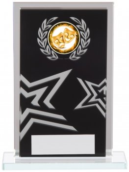130mm BLACK MIRROR GLASS AWARD T/      CASE 40