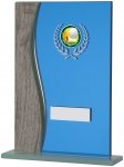 185mm BLUE MIRROR GLASS AWARD T/      CASE 30
