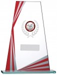 7.25" RED CLEAR  GLASS AWARD