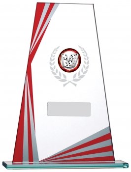 7.25Inch RED CLEAR  GLASS AWARD