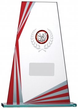 8inch RED CLEAR GLASS AWARD