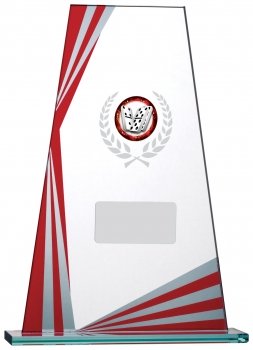 8Inch RED CLEAR GLASS AWARD