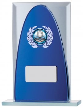 6.5inch BLUE MIRROR GLASS AWARD