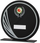 160mm BLACK ROUND GLASS AWARD T/      CASE 20