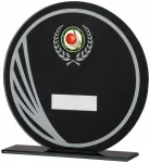 160mm BLACK ROUND GLASS AWARD T/      CASE 20
