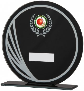 160mm BLACK ROUND GLASS AWARD T/      CASE 20