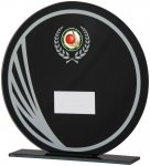 180mm BLACK ROUND GLASS AWARD T/      CASE 20