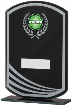 165mm BLACK MIRROR GLASS AWARD T/      CASE 30
