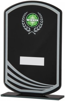 185mm BLACK MIRROR GLASS AWARD T/      CASE 30