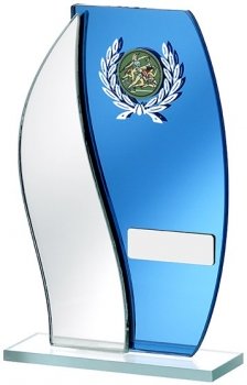 7.25inch MIRRORED BLUE GLASS