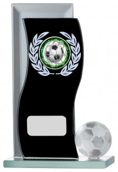 5Inch BLACK MIRROR FOOTBALL GLASS AWARD