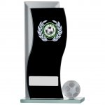 6.5" BLACK MIRROR FOOTBALL GLASS AWARD