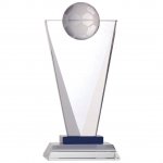 8.25" ENGRAVEABLE FOOTBALL GLASS AWARD