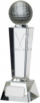 9inch GOLF GLASS AWARD WITH BALL S351D CASE 10