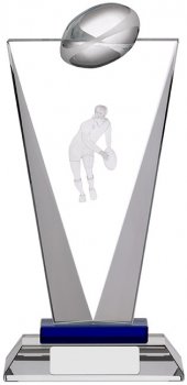 8Inch PINNACLE RUGBY GLASS AWARD