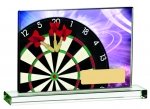 14.5cm GLASS DARTS PRINTED GLASS PLAQUE