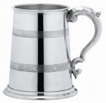 1 PINT CELTIC BAND PEWTER TANKARD